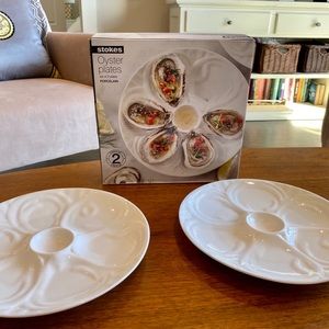 Oyster serving plate, set of 2. Brand new in box.